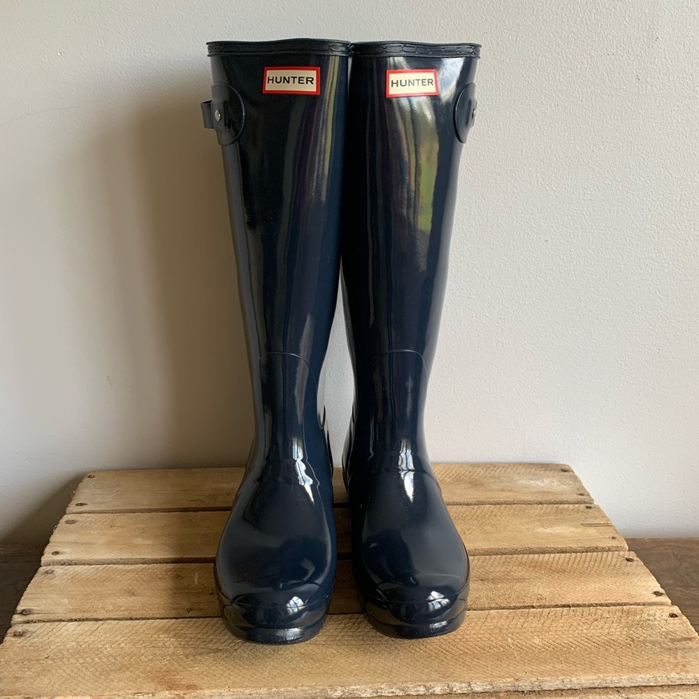 New Hunter Boots Tall Glossy Navy